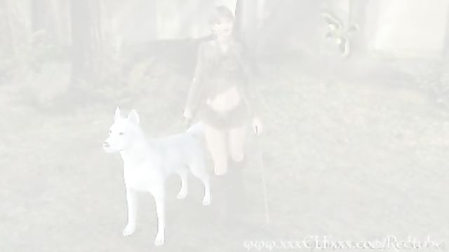 3D порно хентай с девушкой в лесу